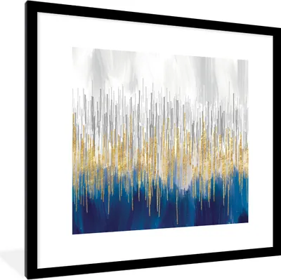 Produktbild von MuchoWow® Gerahmtes Poster Abstrakt - Gemälde - Öl 40x40 cm - Poster mit Schwarzem Bilderrahmen Wandposter Rahmen Foto Bilder - Poster - Plakat im Rahmen