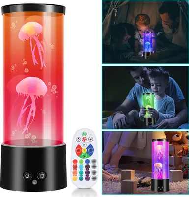 Produktbild von Jiubiaz LED Quallen Nachtlichter dekorative RGB Stimmungslicht Aquarium Lava Lampe Bunte Künstliche