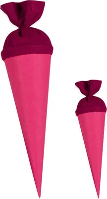 Produktbild von itenga Bastelschultüte 70cm und Geschwister 35cm mit Filzverschluss PINK Set