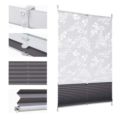 Zdjęcie produktu dla Sekey rolety plisowane bez wiercenia 70×200 cm rolety plisowane clampfix podwójna roleta plisowana Dzień+Noc 100% zaciemnienia z półprzezroczystym wzorem burnout Rolety plisowane