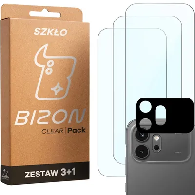Produktbild von 3x Gehärtetes Glas + Kameraschutz für Honor 600 5G, Bizon Glass Clear Pack