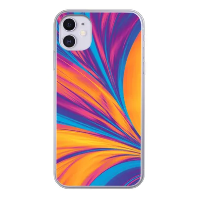 Produktbild von MuchoWow® Handyhülle Schutzhülle Hülle für iPhone 11 Federn - Regenbogen - Neon - Abstrakt Silikon Softcase Handy Hülle - Handytasche