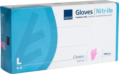 Produktbild von Abena Nitril-Handschuhe Puderfrei Rosa L – 100 Stück