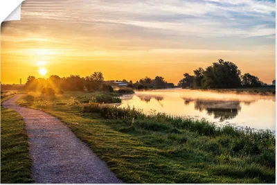 Produktbild von ARTland Poster Ruhiger Sonnenaufgang am Fluss Größe: 60x40 cm