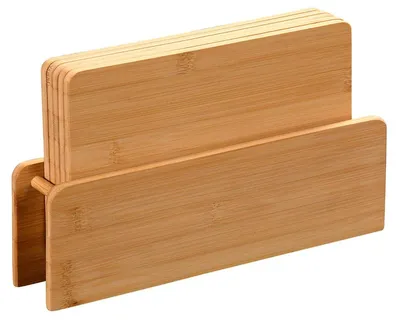 Plankenstandaard mit 5 Bambus-Planken, 29x6x18 cm