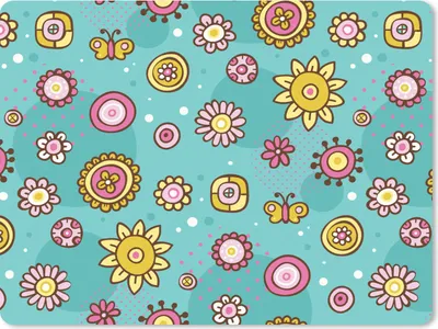 Produktbild von MuchoWow® Mauspad Mousepad Blumen - Schmetterlinge - Muster 40x30 cm - Mousepads - Maus Mat - Pad - Mausunterlage - Anti Rutsch
