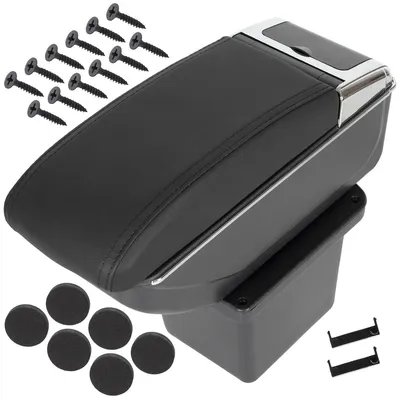 Für Hyundai i30 2007-2012 Mittelarmlehne Armlehne Leder Schwarz KOMPLETT SET in der Farbe Schwarz von GOLDCAR