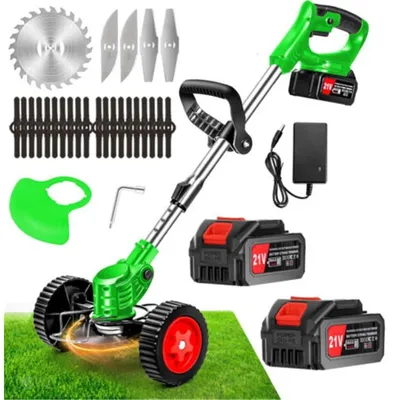 Image de Tondeuse à gazon sans fil Avec batterie 3-en-1 Tondeuse à gazon multifonctions/débroussailleuse/coupe-bordures Télescopique et réglable Convient pour le jardin Tondre la cour