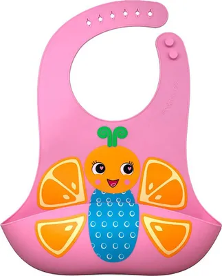 Produktbild von Frootimals Babylatz OrangieFly pink Silikon