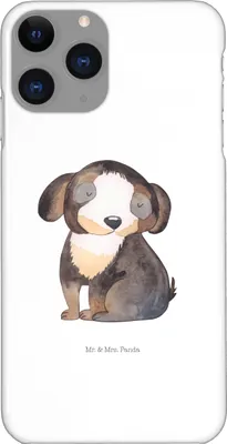 Produktbild von Mr. & Mrs. Panda Iphone 11 Pro Handyhülle Hund Entspannen - Weiß - Geschenk, Handy Case, Hundemama, Flauschig, Premium Kunststoff, Liebe, Sprüche, Süß