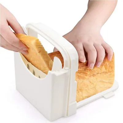 Klappbarer Brotschneider, verstellbare Schnittdicke, Weiß