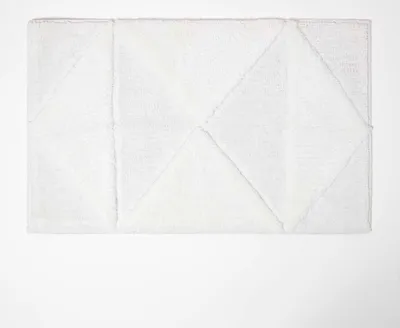 Produktbild von HOMESCAPES Badematte geometrisch gemustert - Badteppich weiß, 50 x 80 cm