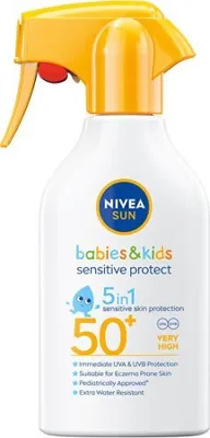 Obrázok produktu pre Detský opaľovací krém v spreji s pumpičkou SPF 50+ Sun Kids Sensitive 270 ml