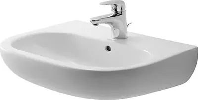 Zdjęcie produktu dla Umywalka DURAVIT D-Code, bez specjalnego szkliwa, otwór na baterię: centralny, z przelewem, biała