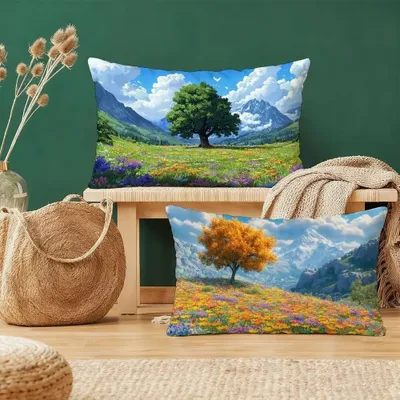 Image de Elzusha - Ensemble de 2 taies d'oreiller 40 x 80 cm avec motif d'arbres
