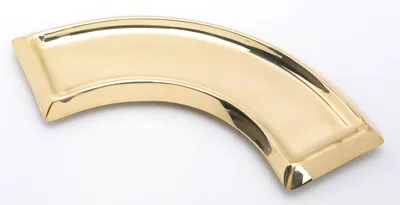 Produktbild von Kerzenteller Viertelkreis Bogen Messing Gold poliert 29 x 8 cm