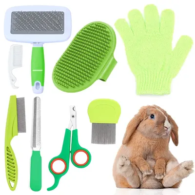 Haustierpflegeset mit Nagelknipser, Flohkamm & Badebürste