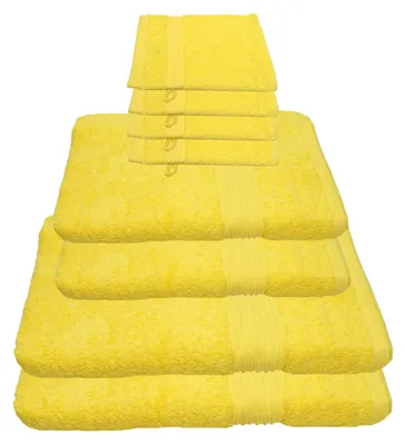 Productafbeelding van Julie Julsen Handdoekenset, geel, set van 8 stuks: 2 badhanddoeken, 2 handdoeken, 4 washandjes