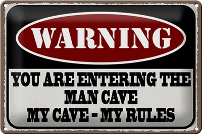 Produktbild von Blechschild Spruch 30x20cm Warning you entering man cave