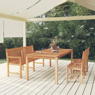 Produktbild von The Living Store 4-tlg. Garten-Essgruppe Massivholz Teak