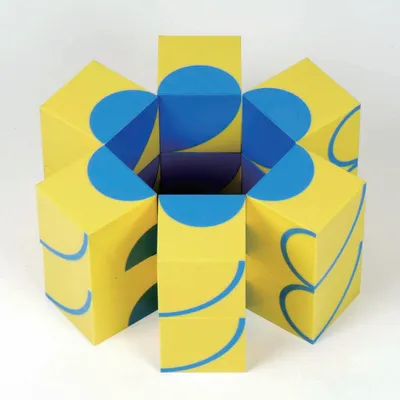 Produktbild von Weplay KC2003 Kreativ Bausteine Blöcke mit Bögen, gelb/blau, 16-teilig (1 Set)