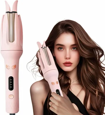 Produktbild von Automatisches Lockenstab mit Rotation, 4 Temperaturstufen, Anti-Verwicklung & Hitzeschutz, mit 30 Mio. Negativionen – Rosé