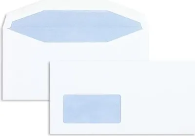 Produktbild von Kuvertierhüllen DIN C6/5 90g/qm gummiert Sonderfenster VE=1000 Stück weiß