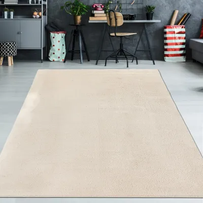 Produktbild von Weicher Creme Teppich pflegeleicht und waschbar für modernes Wohnen Größe - 240 x 340 cm