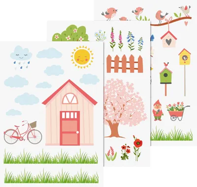 Produktbild von Heyda Fenster Sticker Garten A4 Motivgröße 2 bis 12 cm Dekoration Fensterbilder