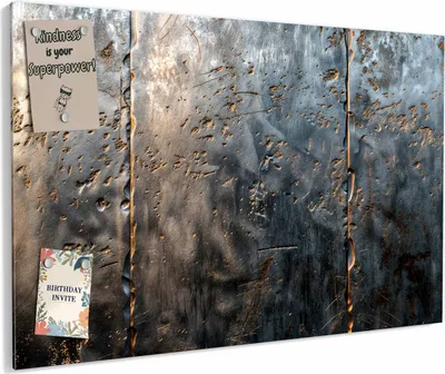 Produktbild von Magnettafel 90x60cm magnetisch & beschreibbar Metall-Board - Metalltextur
