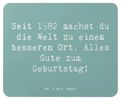Produktbild von Mr. & Mrs. Panda Mouse Pad Spruch 1982 Geburtstag - Meeresbrise - Geschenk, Feiern, Geschenkideen, Geburtstagsgeschenk, 40., pc mauspad, Happy Birthday, Mousepad, laptop