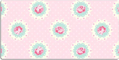 Produktbild von Schreibtischmatte Tischunterlage 90x45 cm Mauspad - Rosen und Punkte
