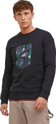 Produktbild von Jack&Jones - Herren - Sweatshirt Mit Rundhalsausschnitt Von Jorsilverlake Erkek - Grau/Schwarz - Gr. L
