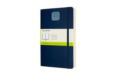 Produktbild von Moleskine Notizbuch – Erweiterte Version, Format Large/A5, unliniert, mit flexiblem Einband, Farbe: Saphir
