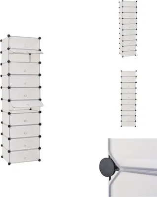 Produktbild von vidaXL Schuh-Organizer Zusammenklappbar mit 10 Fächern Weiß -  Schuhregale & -schränke