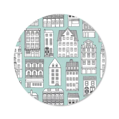 Produktbild von MuchoWow® Mauspad Mousepad Muster - Haus - Skyline 20x20 cm - Mousepads - Maus Mat - Pad - Mausunterlage - Schreibtischmatte