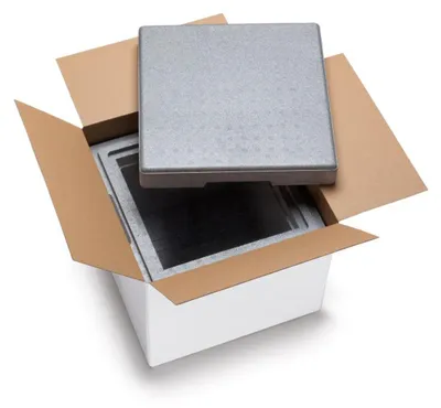 Produktbild von 16x Isolierboxen mit Deckel aus Neopor® 350x350x300mm 12,5 Liter inkl. Umkarton