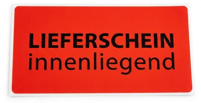 Produktbild von 50 Leuchtgelbe Hinweisetiketten "Lieferschein innenliegend" – Optimal für Versand und Logistik, selbstklebend, Maße 100 x 50 mm