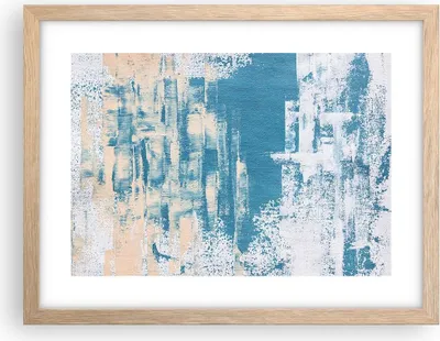 Produktbild von Gerahmtes Poster - Rahmen in heller Eiche - Blau Farben Hintergrund - 40x30 cm - Wand Bild - Wanddeko - Wandbilder - Kunstposter - Wandposter - Bilderrahmen - Bilder - Kunstdruck - P2NAA40x30-5062