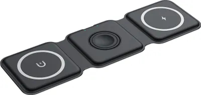 Produktbild von 3-in-1 Magnetkabel-Ladegerät Stand Schnellladestation Kompatibel für iPhone 14 13 12 AirPods iWatch 8 7 6 Schwarz