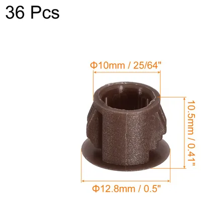 Produktbild von 10mm (25/64") Kunststofflochstopfen, 36 Stš¹ck flache runde Einsteckbefestigungen zum Verschlie?en von M?beln, braun