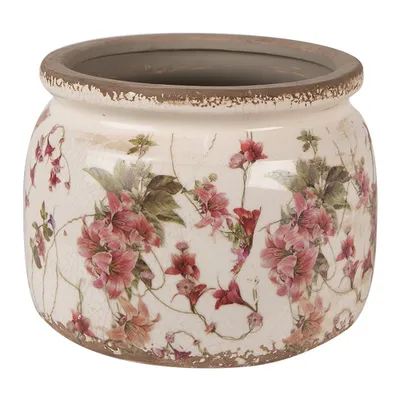 Immagine prodotto di Vaso da fiori Clayre & Eef Ø 20x15 cm Fiori di Vetroceramica rosa beige