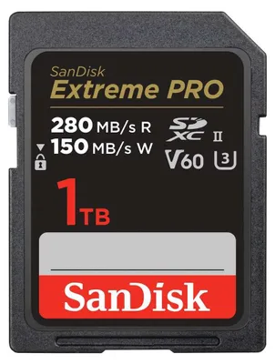 Produktbild von SanDisk SDSDXEP-1T00-GN4IN, 1 TB, SDXC, Klasse 10, UHS-II, 280 MB/s, 150 MB/s