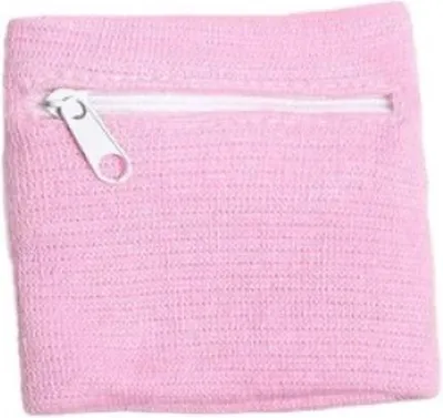 Produktbild von Go Go Gadget – Schweißband – Armband – Sportband – mit Reißverschluss – Geldaufbewahrung – 8 x 8 cm – 1 Stück – Hellrosa