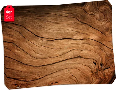 Produktbild von Tischsets | Platzsets abwaschbar – Rustikales Holz Landhausromantik – aus Premium Vinyl (Kunststoff – BPA-frei) - 4 Stück - 44 x 32 cm - Germany