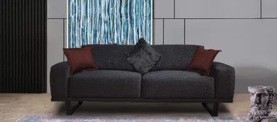 Produktbild von Design Sofa 3 - Sitzer Wohnzimmer Luxus Schwarzer Möbel Couchen Sofas