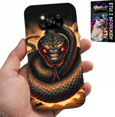 Produktbild von Hülle für Xiaomi Poco X3 – Motiv: Schlange, Kobraschlange, Giftschlange + Schutzfolie