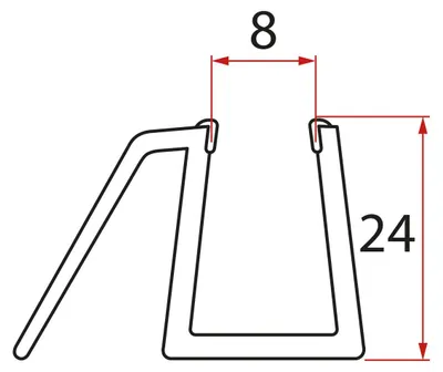 Produktbild von Gelco Untere Dichtung für Tür, Glas 8mm, 1000mm