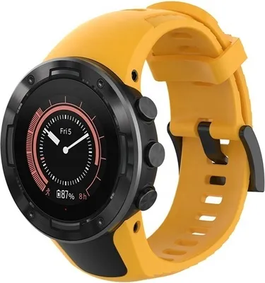 Produktbild von Strap-it Suunto 5 Silikonarmband (Orange-Gelb)