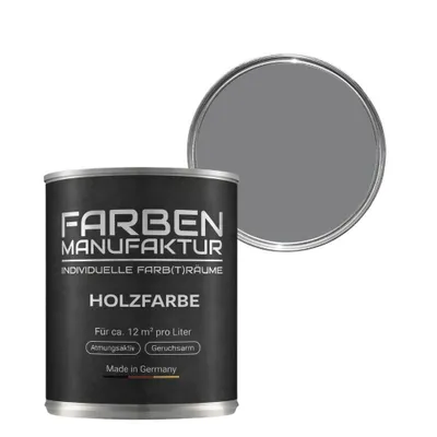 Produktbild von Farben Manufaktur Holzfarbe Wetterschutzfarbe Holzlack RAL deckend 5L - ca. RAL 7037 Staubgrau